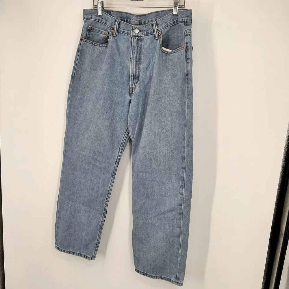 Levis 550‎ Jeans Mens 36x30 Stone Wash Blue Relaxed Fit Denim Pants Casual